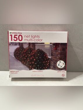 Holiday Time Multi Color Net Lights 6 X 4 Green Wire Holiday Christmas Open Box